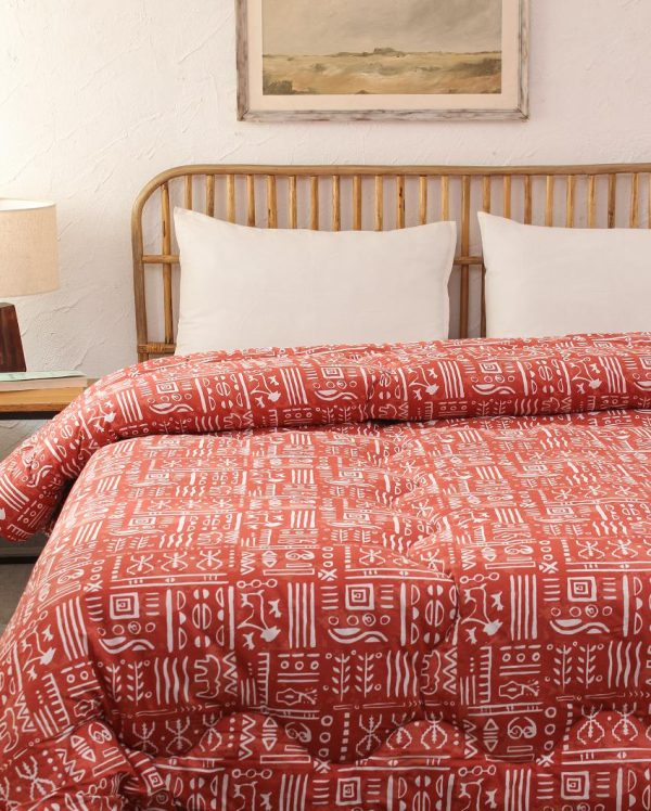 Rust Gamathi Cotton Comforter Hot on Sale