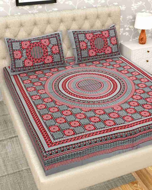 Beautiful Jaipuri Rangoli Hand Printed Cotton Queen Size Bedsheet | Queen Size | 92 x 87 inches Hot on Sale