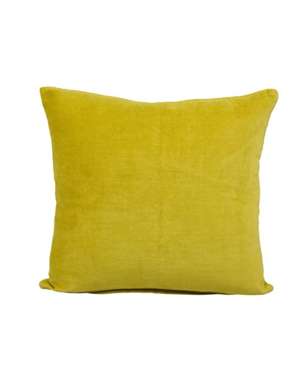 Yellow Velvet Cotton Cushion Covers | Set of 5 | 16 x 16 inches Online Hot Sale