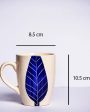 Blue Leaf Coffee Ceramic Mugs | Set of 2 | 260 ml Online