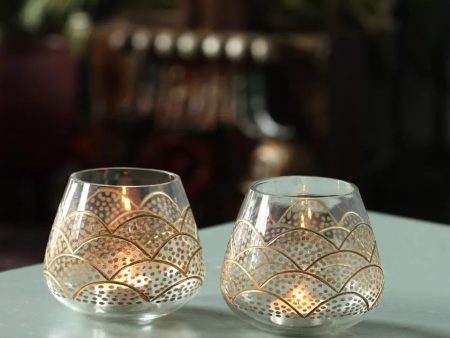 Elegant Votive Gold Paint Tea Light Candle Holder | Set Of 2 Fashion