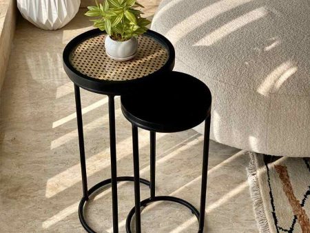 Kovo Rattan Nesting Iron Round Table Hot on Sale