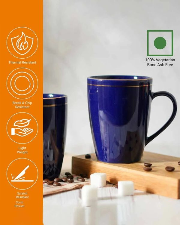 Blue Ceramic Coffee Mug | 360 ml on Sale