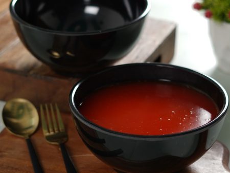 Black Coloured Melamine Serving Bowls | Set Of 2 Online Sale