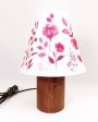 Elegant Pink Floral Shaded Cone Cotton Table Lamp | Pink Online