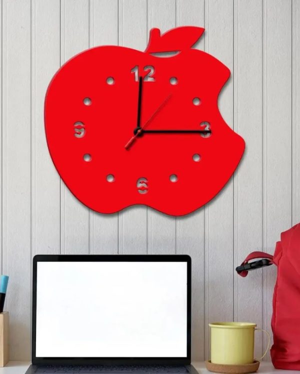 Time in Bloom Apple Shaped Wall Clock Online now