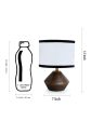 Cotton Table Lamp With Wood Natural Base | 7X12 Inches on Sale