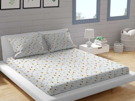 Blossom High Quality Cotton Flat Bedding Set | Queen Size | 94x94 inches Online now