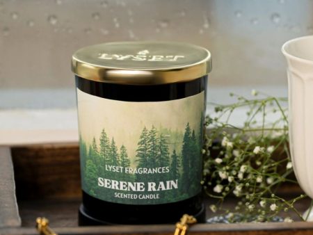 Serene Rain Glass Jar Scented Candle | 7.6 x 10.2 cm   3 x 4 inches For Sale