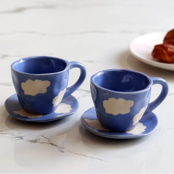 Cloud Mug With Saucer | Set of 2 For Cheap