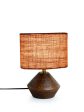 Beige Jute Table Lamp With Wood Natural Base | 7X12 Inches Fashion