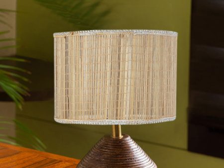 Bamboo Table Lamp With Wood Base | 7X12 Inches Supply