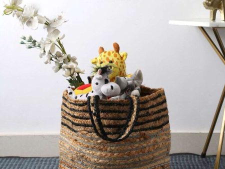 Multi-Utility Jute Basket With Multicolor Weaving Supply