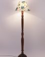 Florals Cotton Conical Wooden Floor Lamp | 14 X 56 inches For Discount