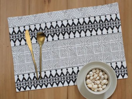 Black Alankaar Cotton Placemats | Set Of 2 Hot on Sale