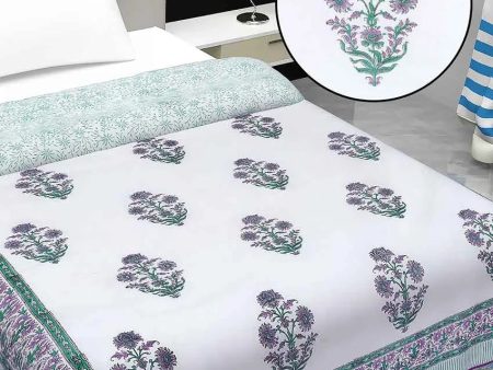 Bouquet  Floral Cotton Block Printed Dohar | Single Bed | 90 X 60 inches Fashion