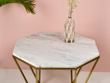 Signum Marble Hexagon Shaped Coffee Table | 16 inches Discount