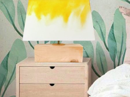 Rectangle Yellow Ombre Shaded Cotton Table Lamp | Yellow Online now