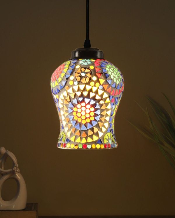 Artisan Style Mosaic Glass Hanging Lamp | 4.5 X 20 inches on Sale