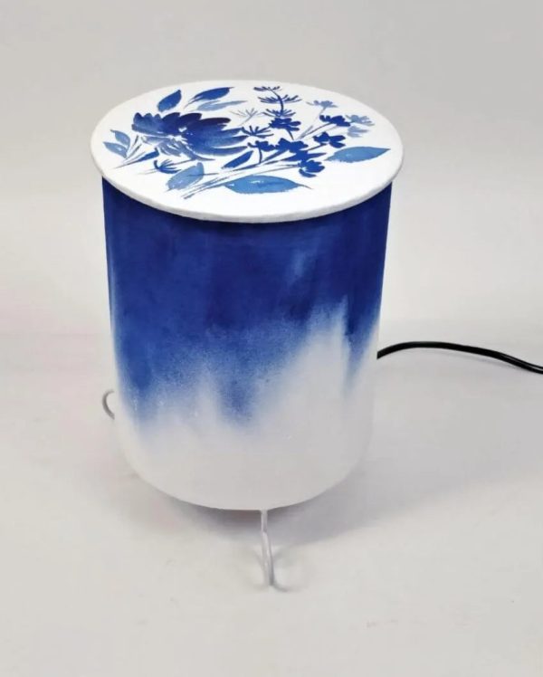 Cylinder Blue Ombre Shaded With Lid Cotton Table Lamp | Blue on Sale