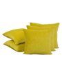 Yellow Velvet Cotton Cushion Covers | Set of 5 | 16 x 16 inches Online Hot Sale