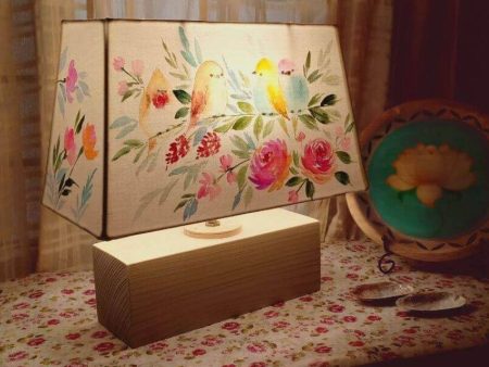 Rectangle New Birds Lamp Shaded Cotton Table Lamp Cheap