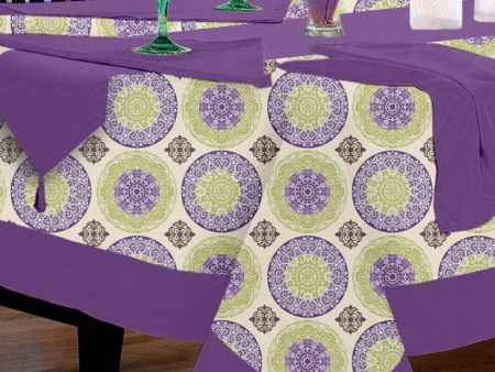 Bold Printed Cotton Dining Table Linen Cover 6 Seater Set | Set of 1 Table Cover, 1 Table Runner, 6 Napkins Online