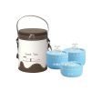 Blue & Brown Stainless Steel Lunch Box with Insulated Cover | Set of 3 Pcs Online