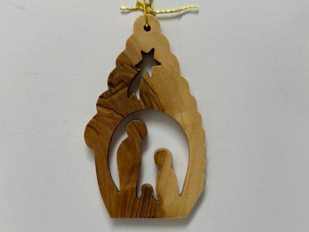 MANGER OLIVE WOOD ORNAMENT-2683 For Discount