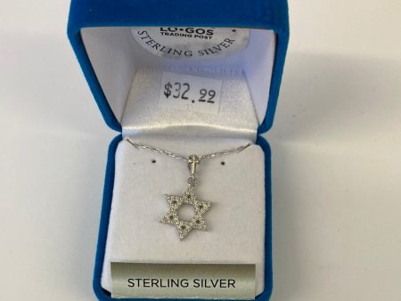 STAR OF DAVID W CZ ACCENTS STERLING SILVER NECKLACE Sale