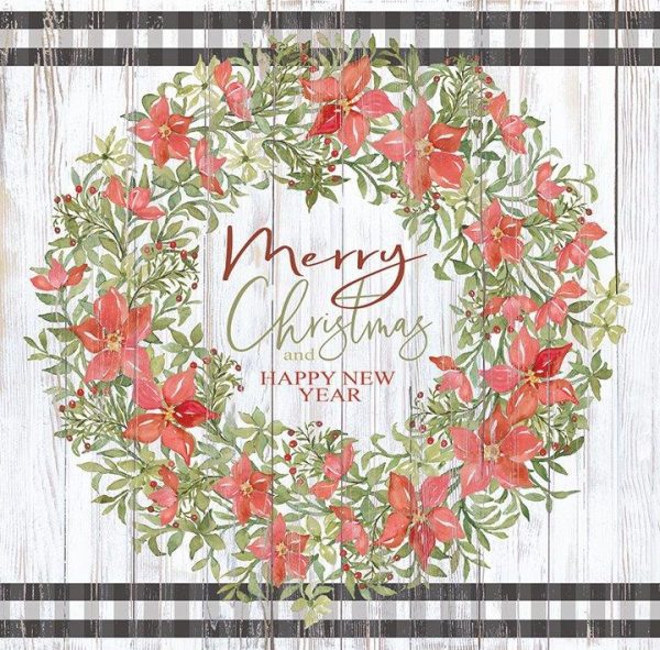 CIN1929 - Merry Christmas & Happy New Year Wreath - 12x12 Sale