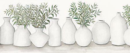 CIN2188A - White Vases Still Life - 36x12 For Sale