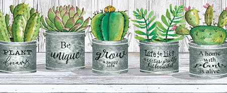 CIN1813A - Galvanized Pot Succulents I - 36x12 Fashion